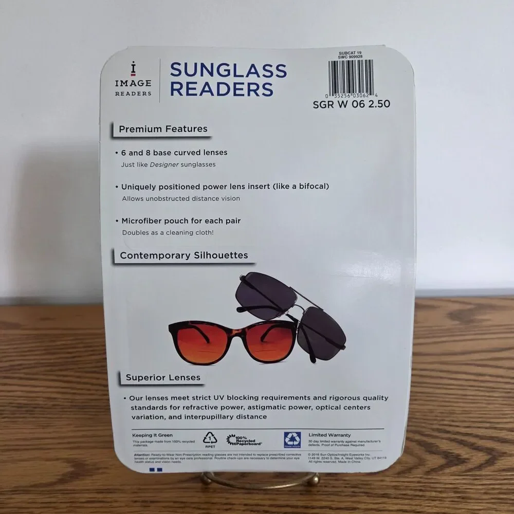 i Image Women's Sunglass Readers +2.50 Diopter 2-Pack, Tortoiseshell & Black